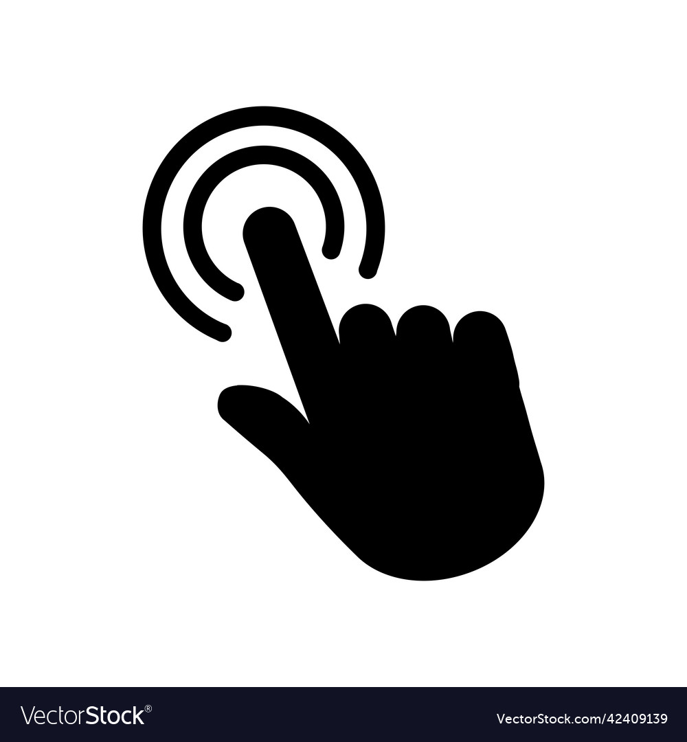 Interaction icon in flat style touch symbol Vector Image