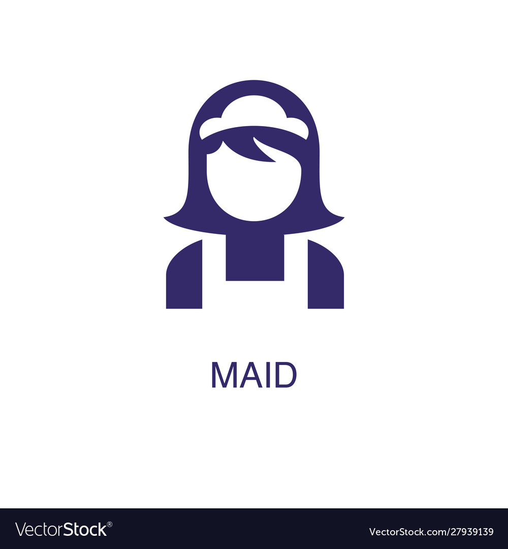 Maid element in flat simple style on white