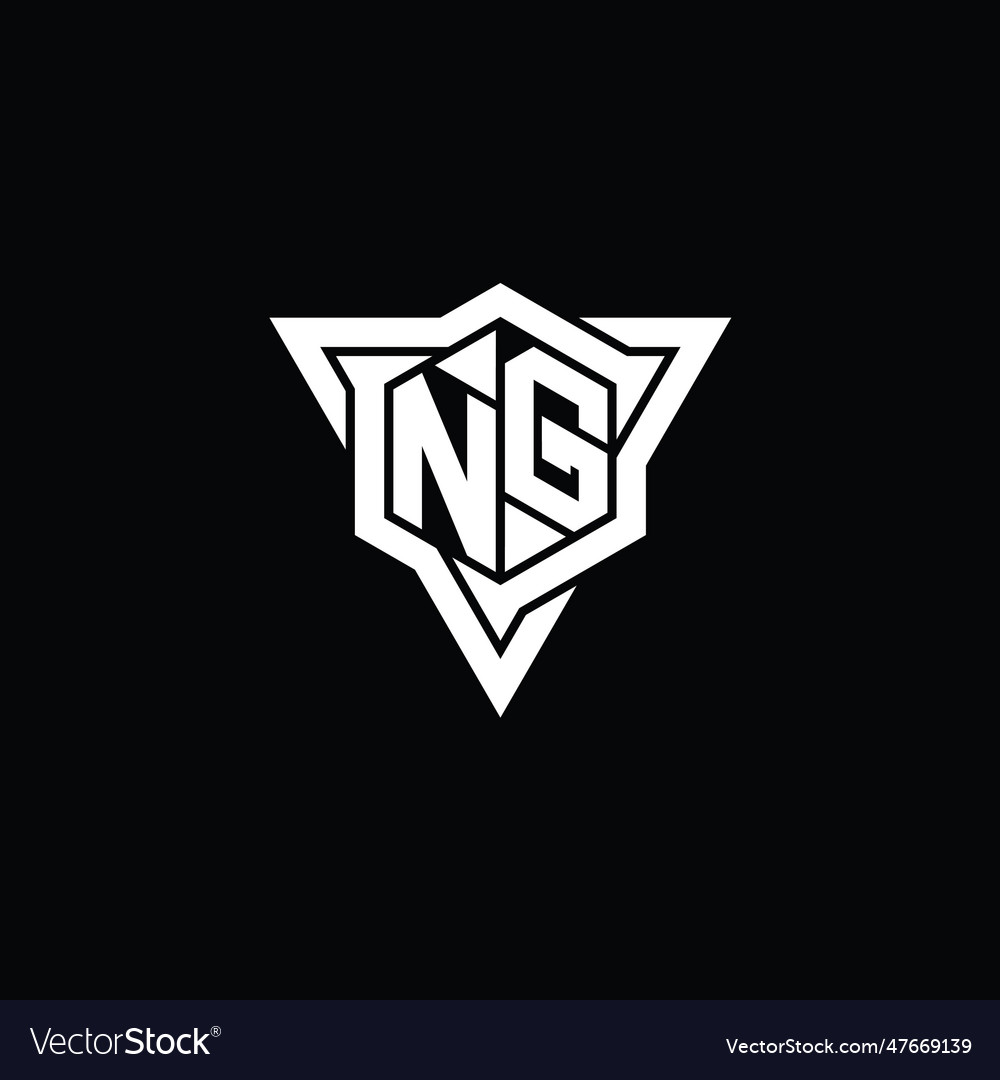 Ng logo monogram hexagon shape with triangle
