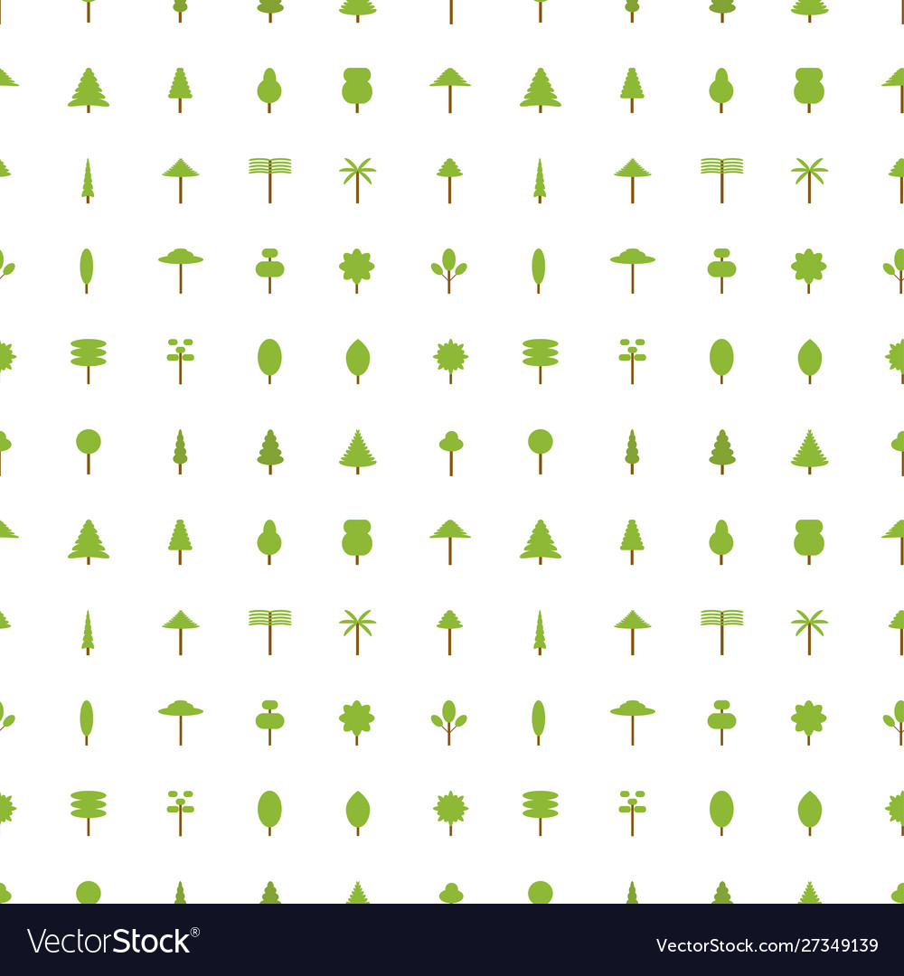 Seamless pattern with trees icon elements green vector image Seamless pattern with trees icon elements green