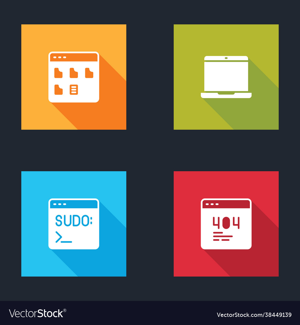 Set browser files laptop code terminal and page vector image Set browser files laptop code terminal and page