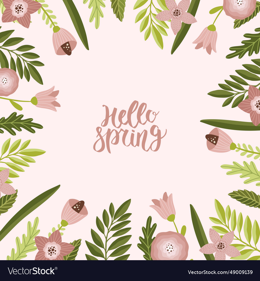 Spring square backgrounds minimalistic style