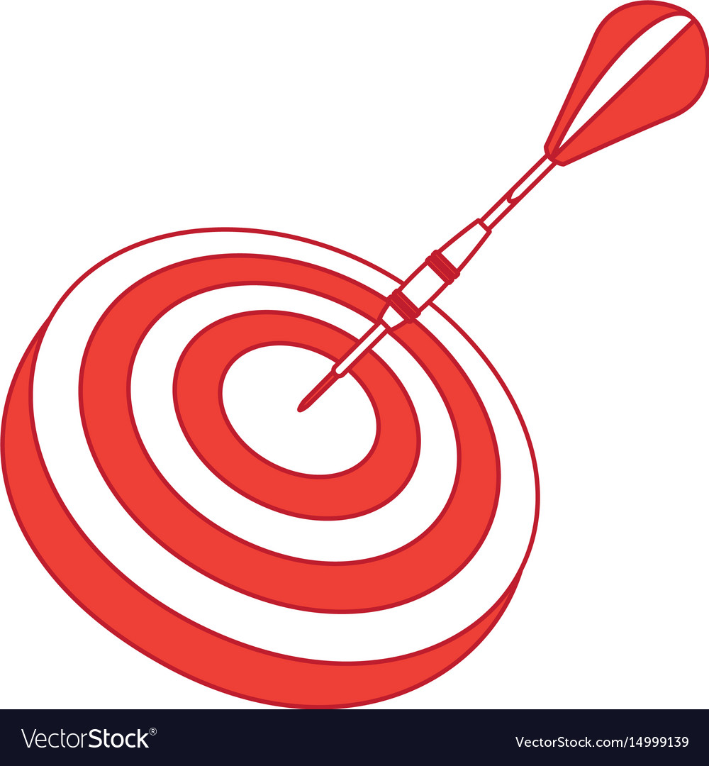 Target goal with dart isolated icon
