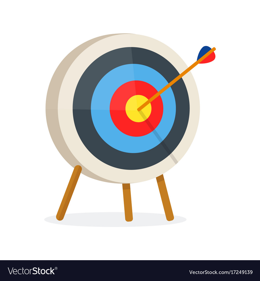 Target with arrow standing on a tripod