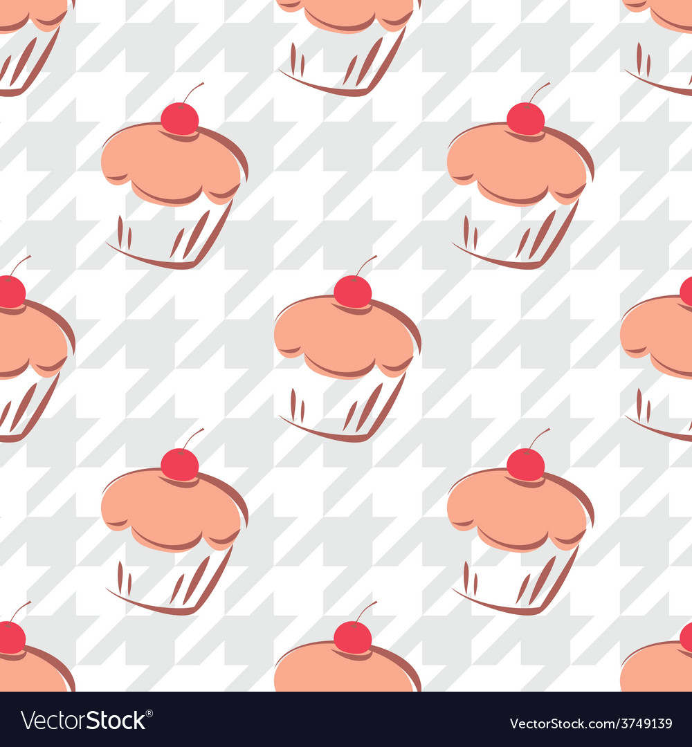 Tile cake pattern with houndstooth background