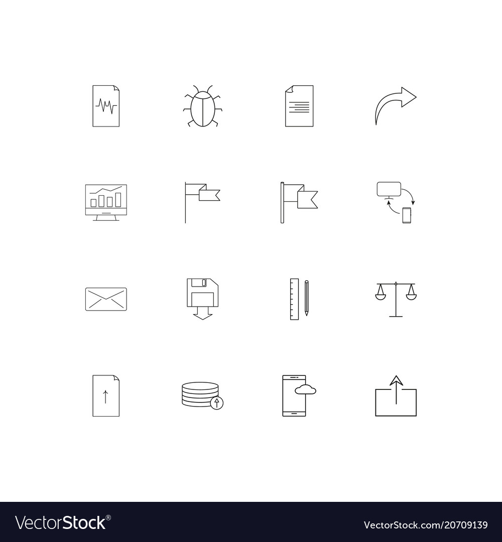 Web applications simple linear icons set outlined