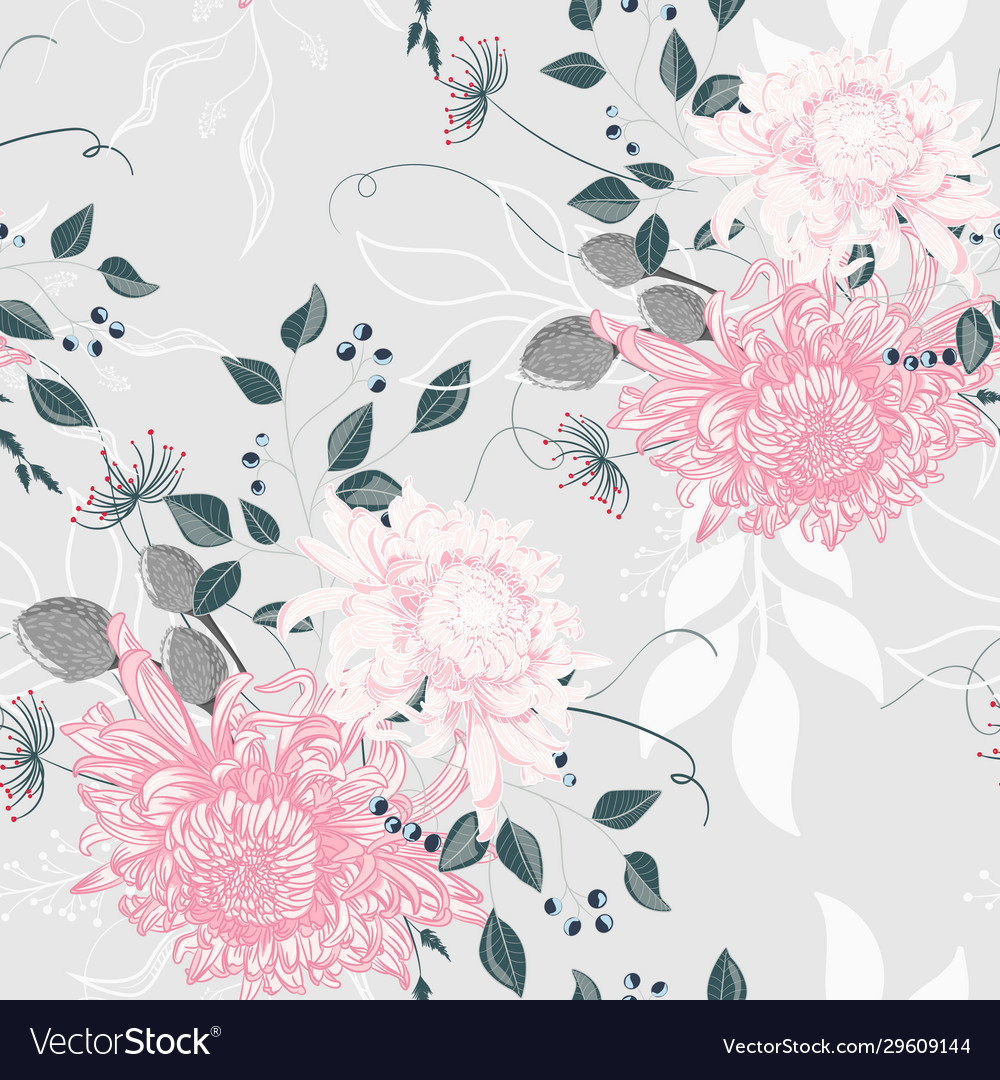 Bouquet with japanese chrysanthemum Royalty Free Vector