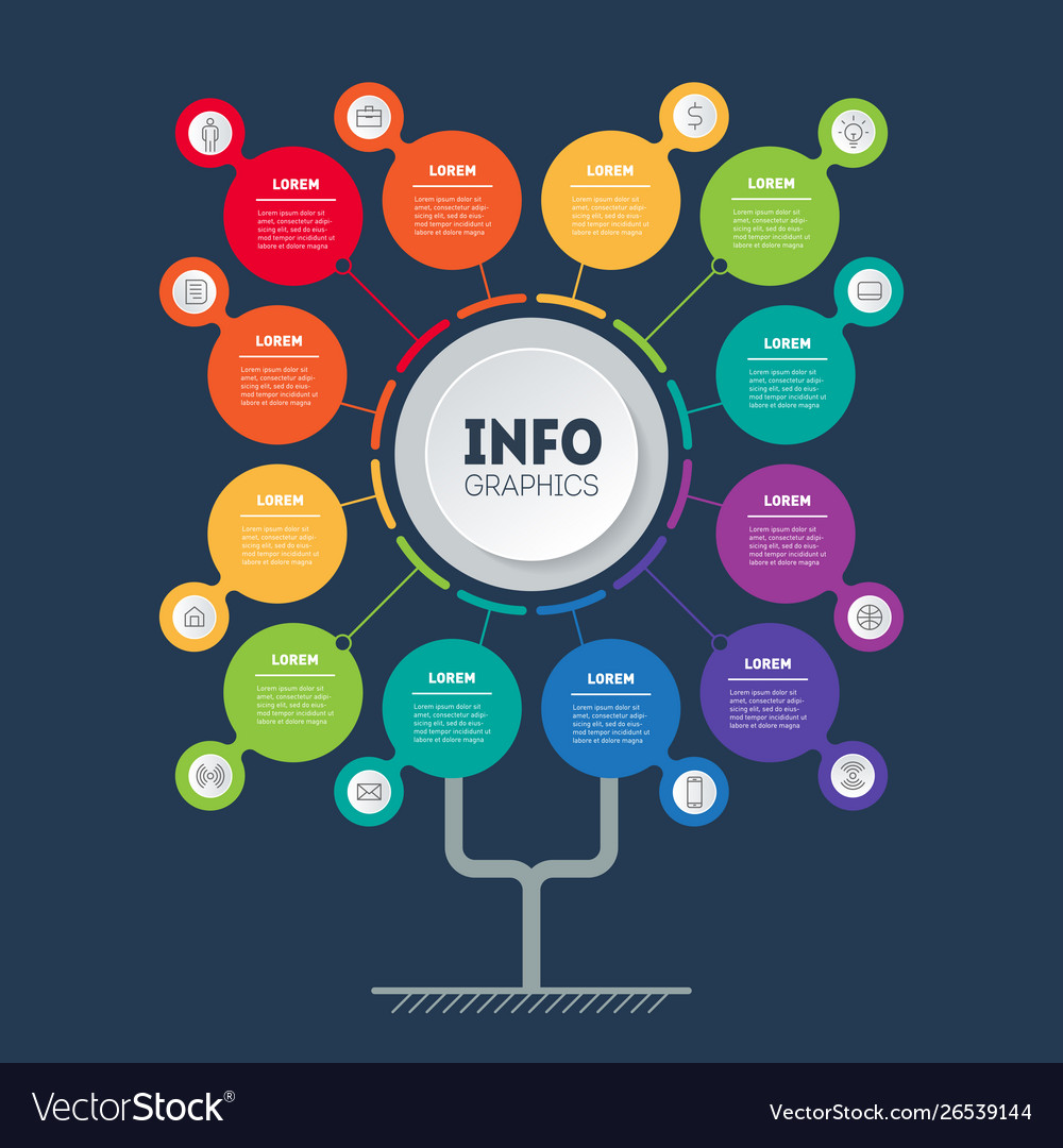 Business presentation concept with 12 options Vector Image Business presentation concept with 12 options