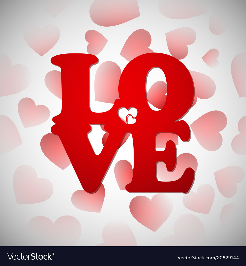 Cartoon lovehappy valentines day with red heart Vector Image