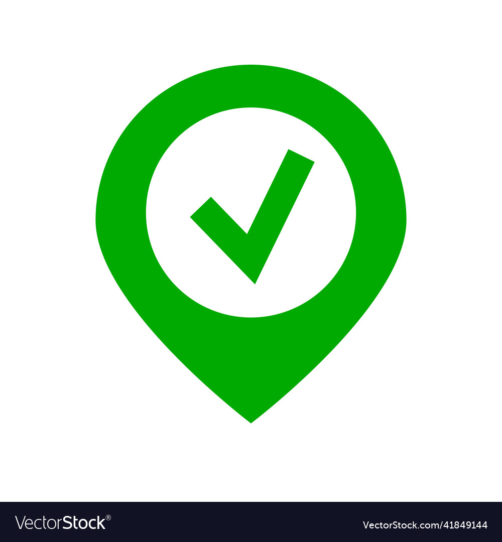 Check point map pin with mark Vector Image Check point map pin with mark