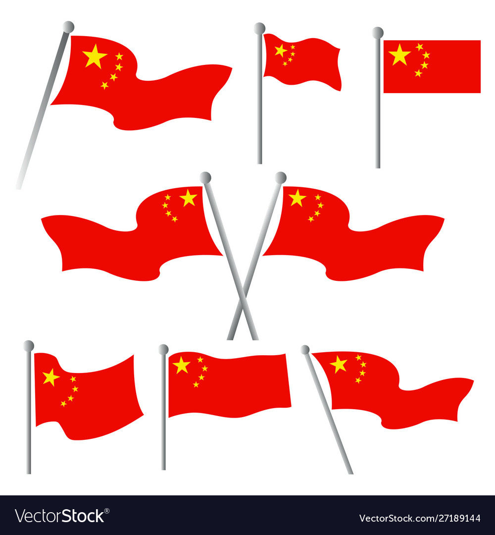 China flag colors and proportion national Vector Image