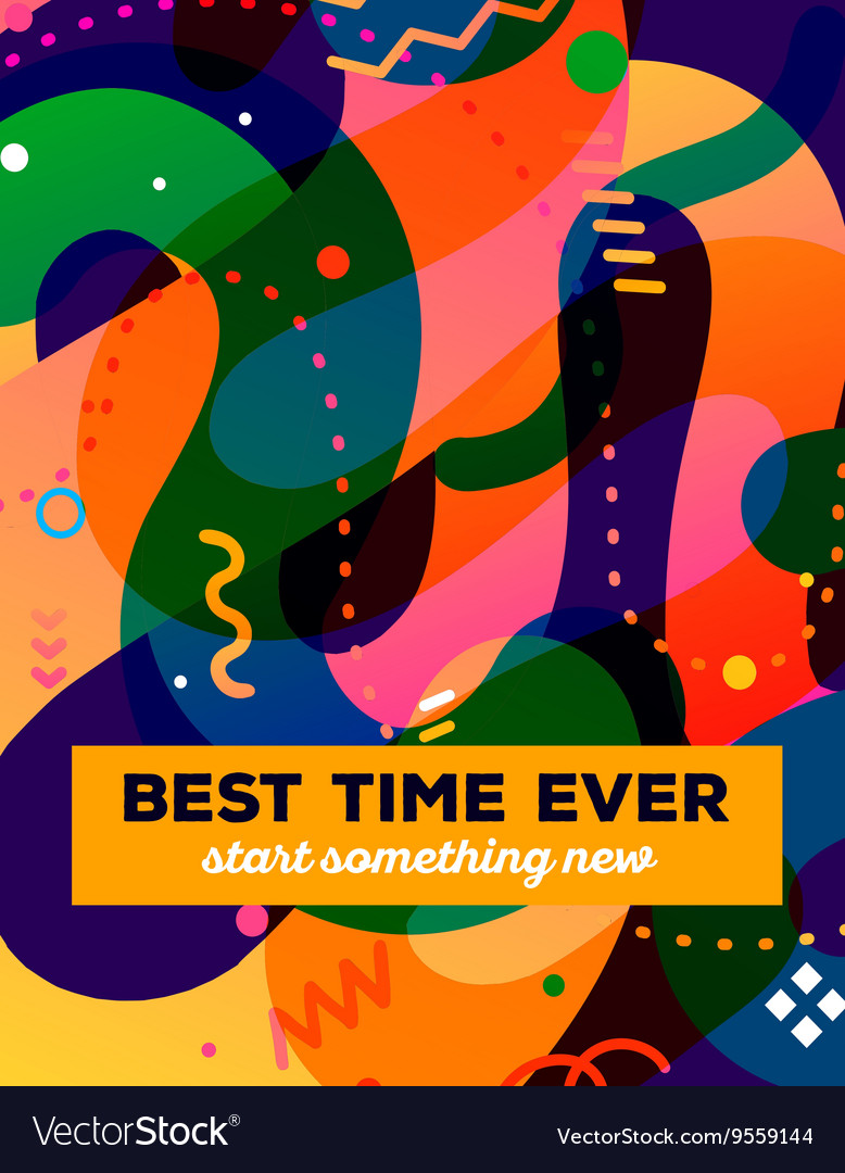 Colorful abstract composition with text o