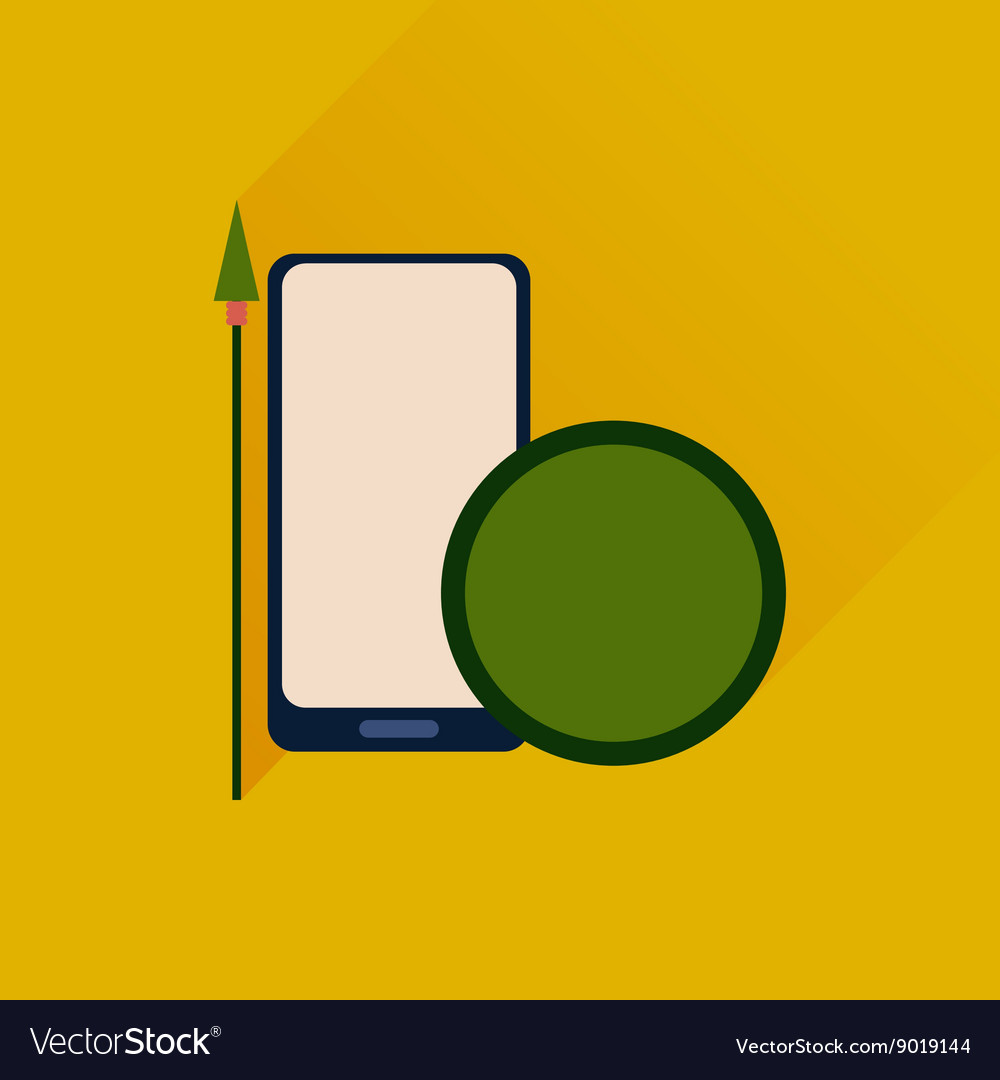 Flat web icon with long shadow mobile protection