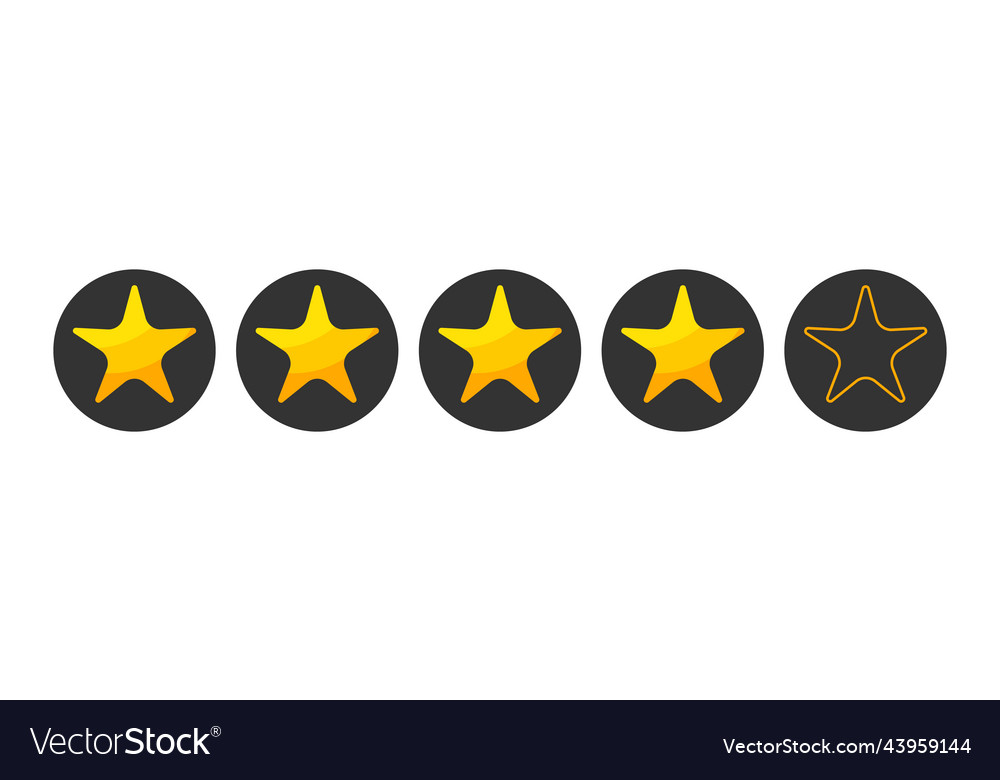Four stars rating button vector image Four stars rating button