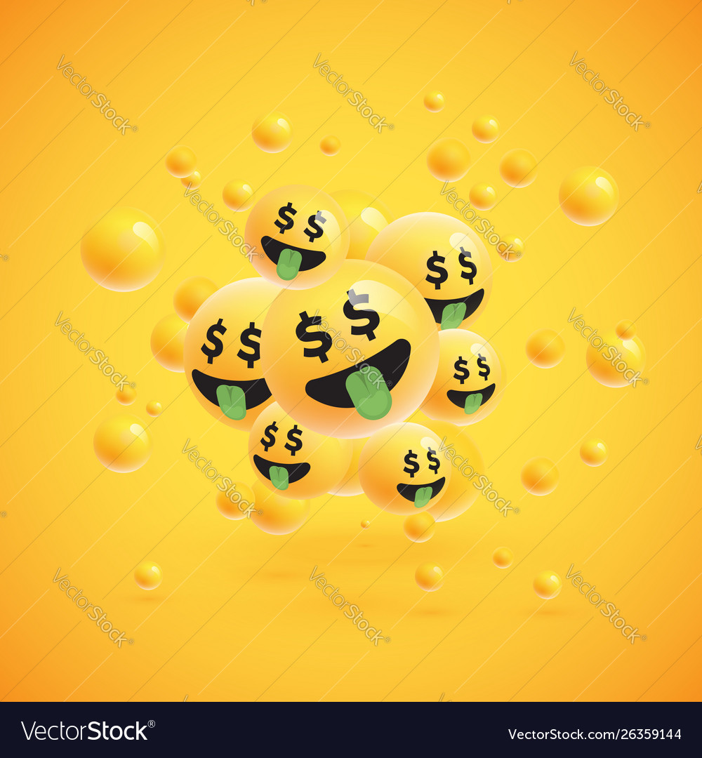 Group high detailed yellow emoticons Royalty Free Vector