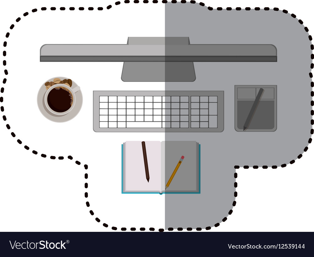 Isolated computer and notebook design Royalty Free Vector