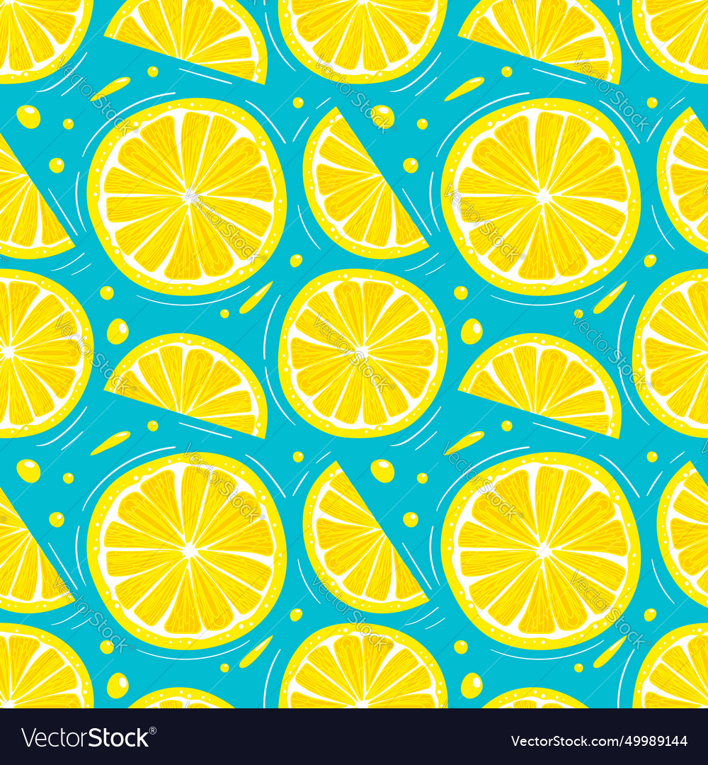 Lemon summer seamless pattern in minimalistic vector image Lemon summer seamless pattern in minimalistic
