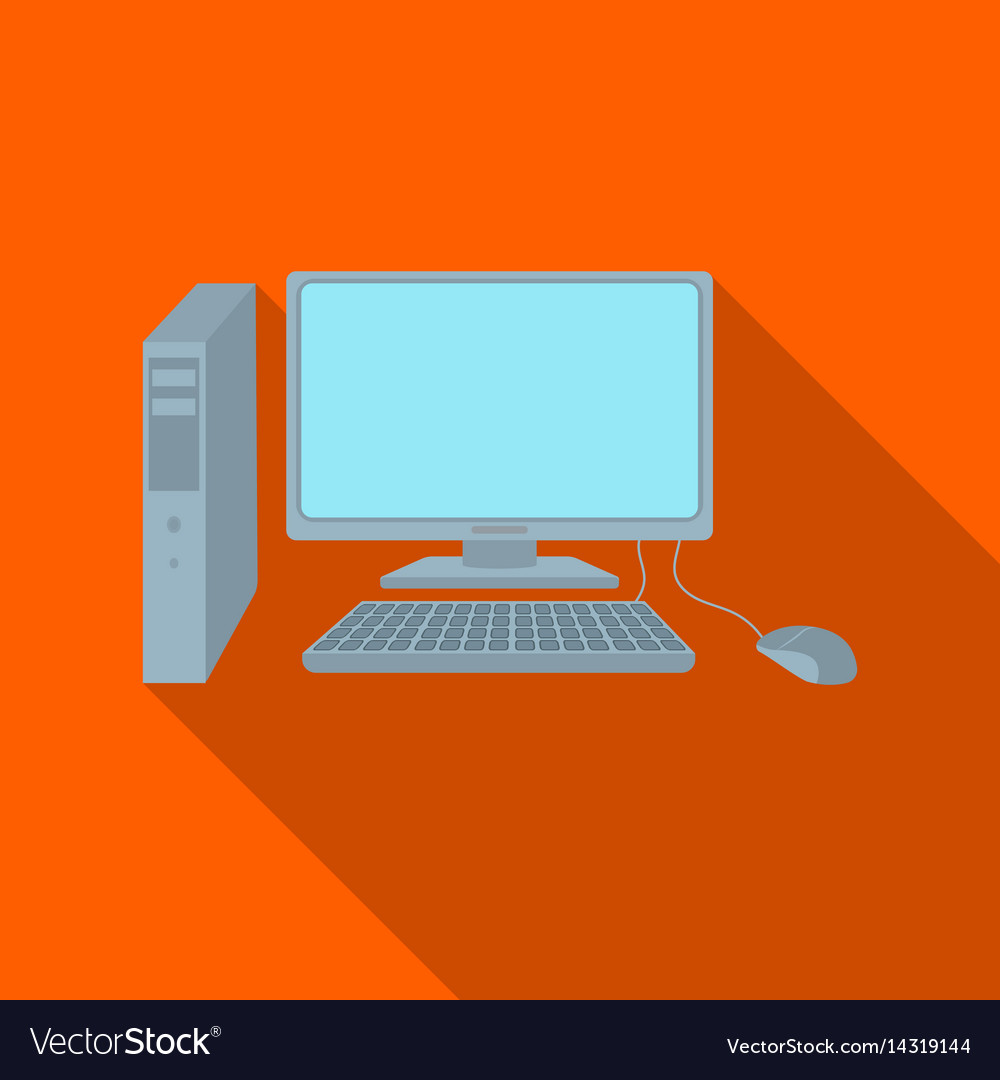 Personal computer icon in flat style isolated