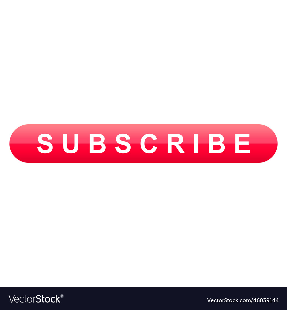 Red subscribe button ui design Royalty Free Vector Image