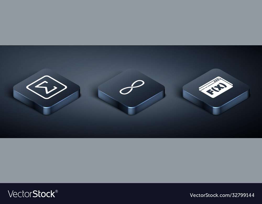 Set isometric sigma symbol function mathematical vector image Set isometric sigma symbol function mathematical