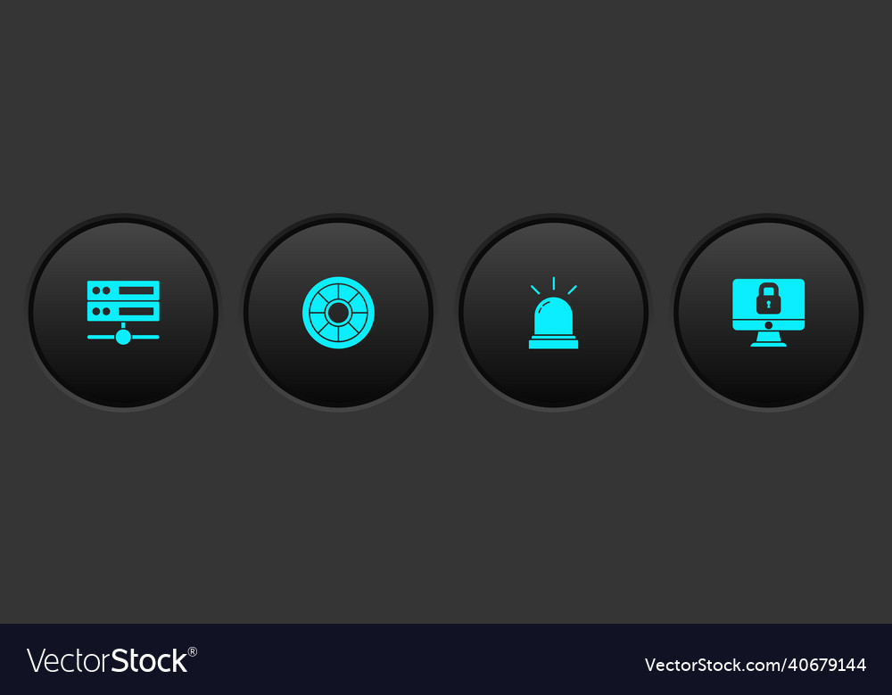 Set server data web hosting safe motion sensor vector image Set server data web hosting safe motion sensor