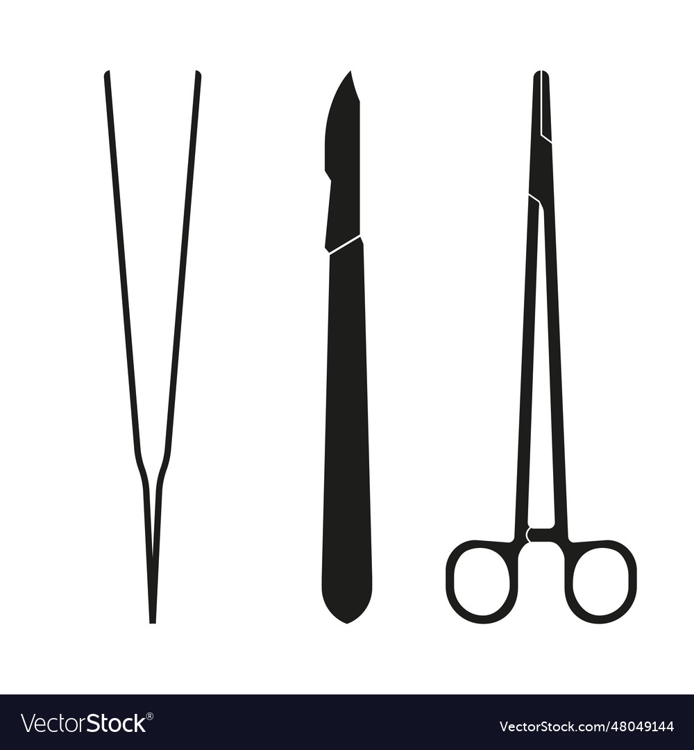 Surgical instruments medical scalpel clamp Vector Image