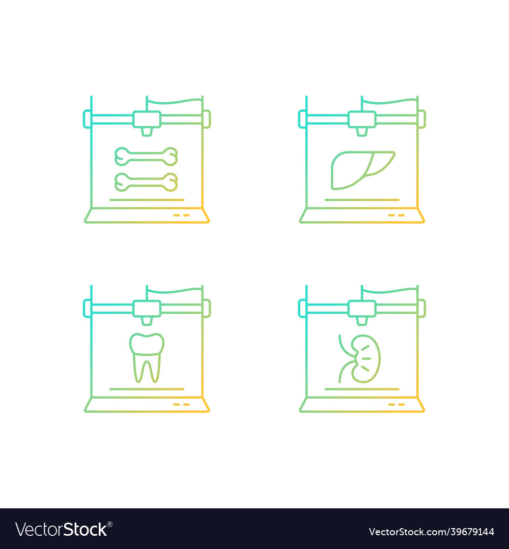 Three dimensional bioprinting gradient linear vector image Three dimensional bioprinting gradient linear