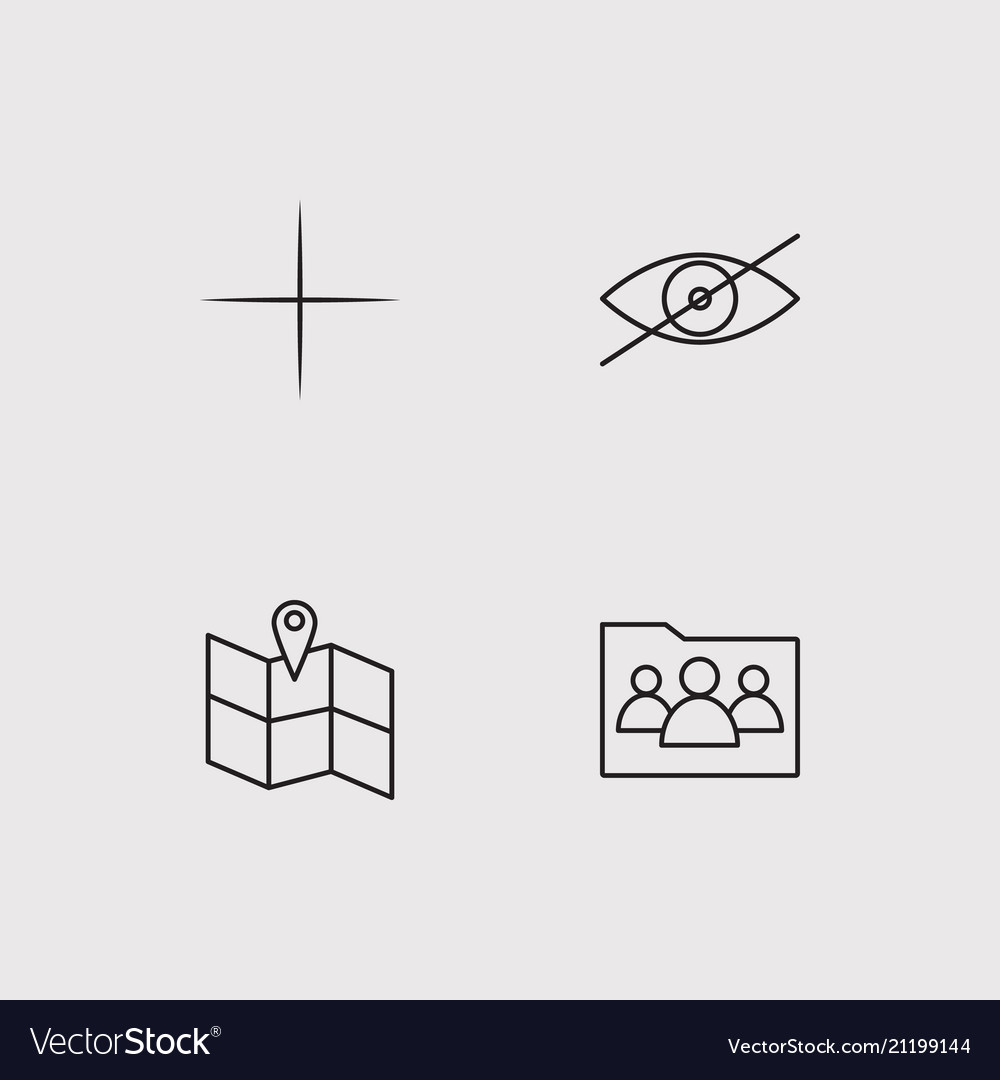 User interface simple linear icons set outlined