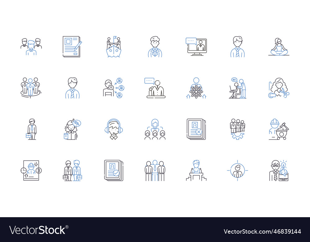 Vocation pursuing line icons collection calling vector image Vocation pursuing line icons collection calling