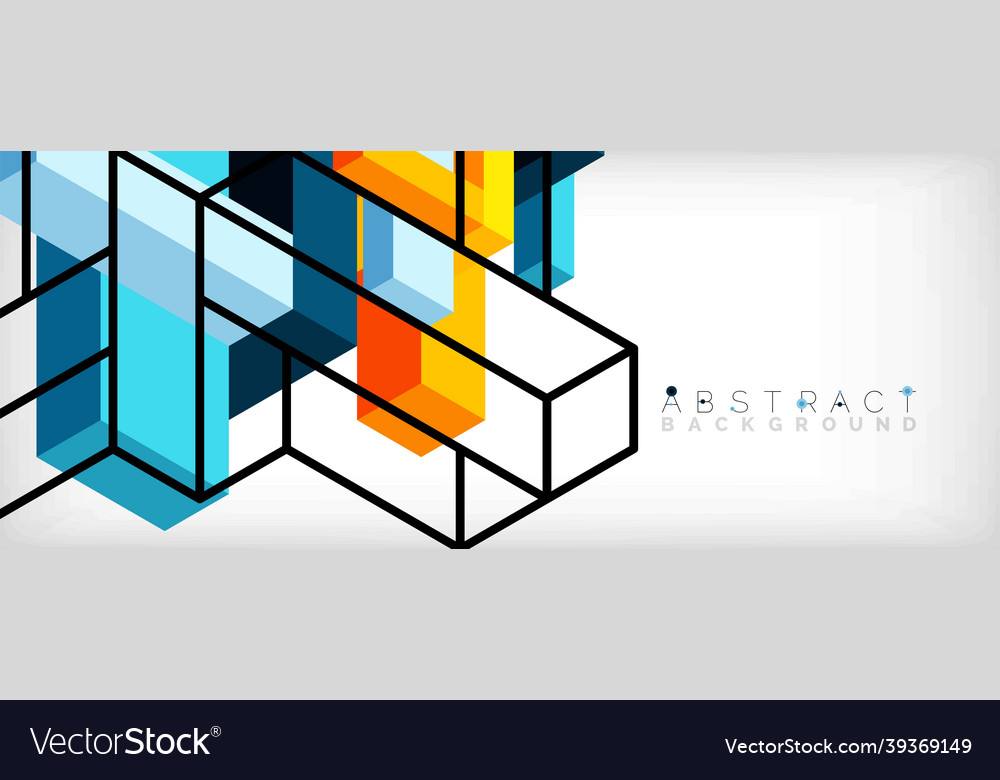 Abstract background 3d cubes cubic elements vector image Abstract background 3d cubes cubic elements