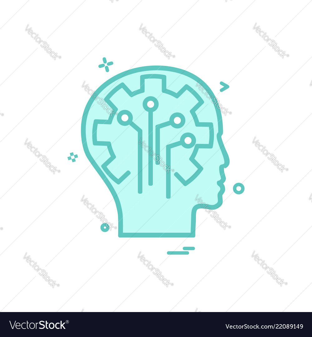 Artificial brain circuit intelligence icon design vector image Artificial brain circuit intelligence icon design