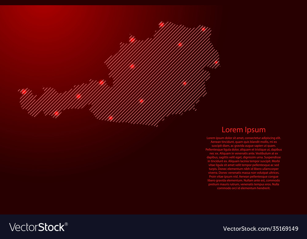 Austria map from red pattern slanted parallel vector image Austria map from red pattern slanted parallel
