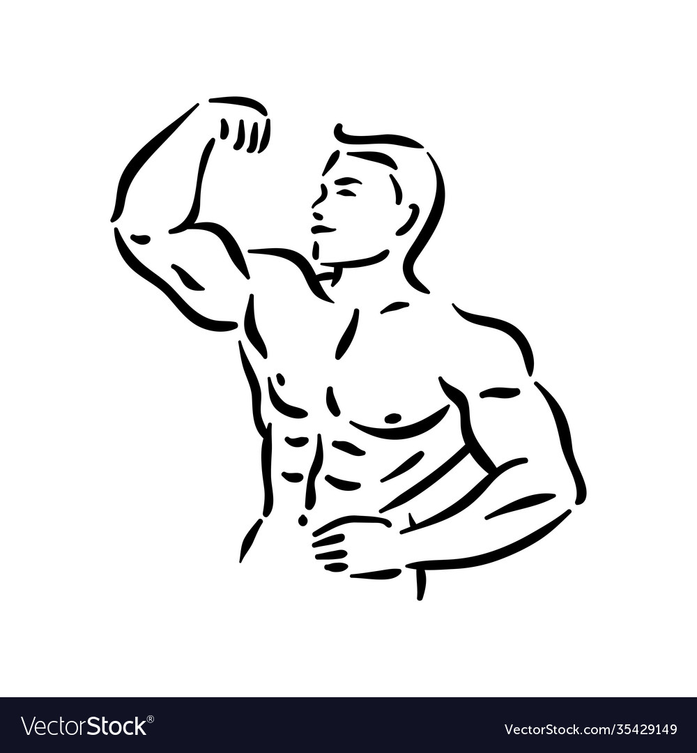 Bodybuilder fitness sport man at gym with muscles vector image Bodybuilder fitness sport man at gym with muscles
