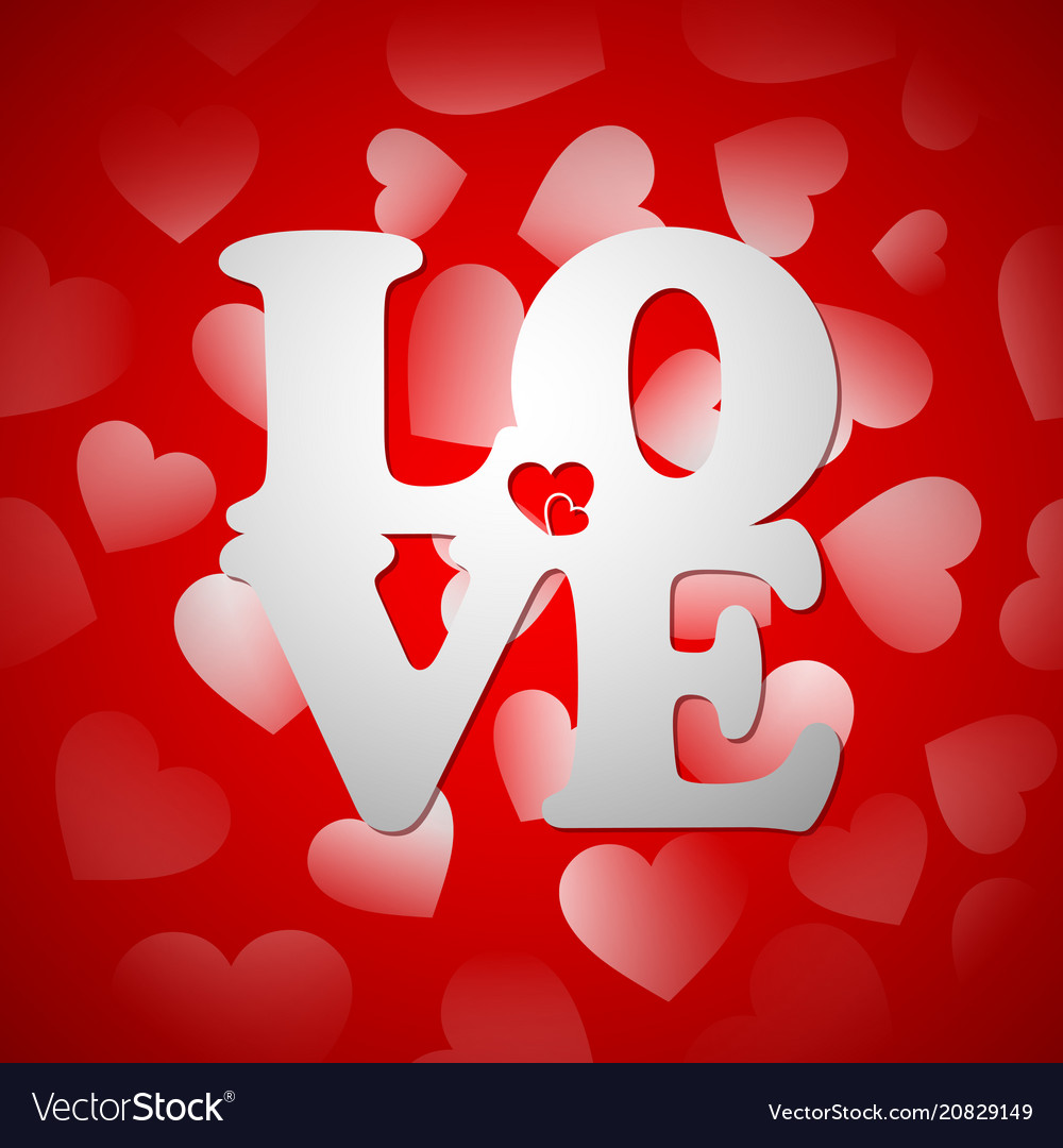 Cartoon lovehappy valentines day with red heart Vector Image