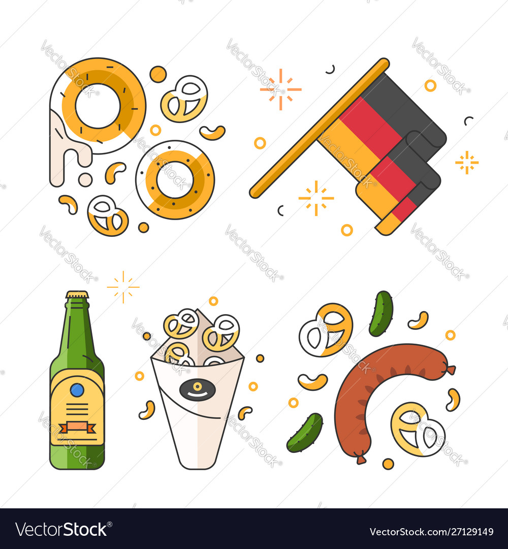 Collection icons in linear style vector image Collection icons in linear style