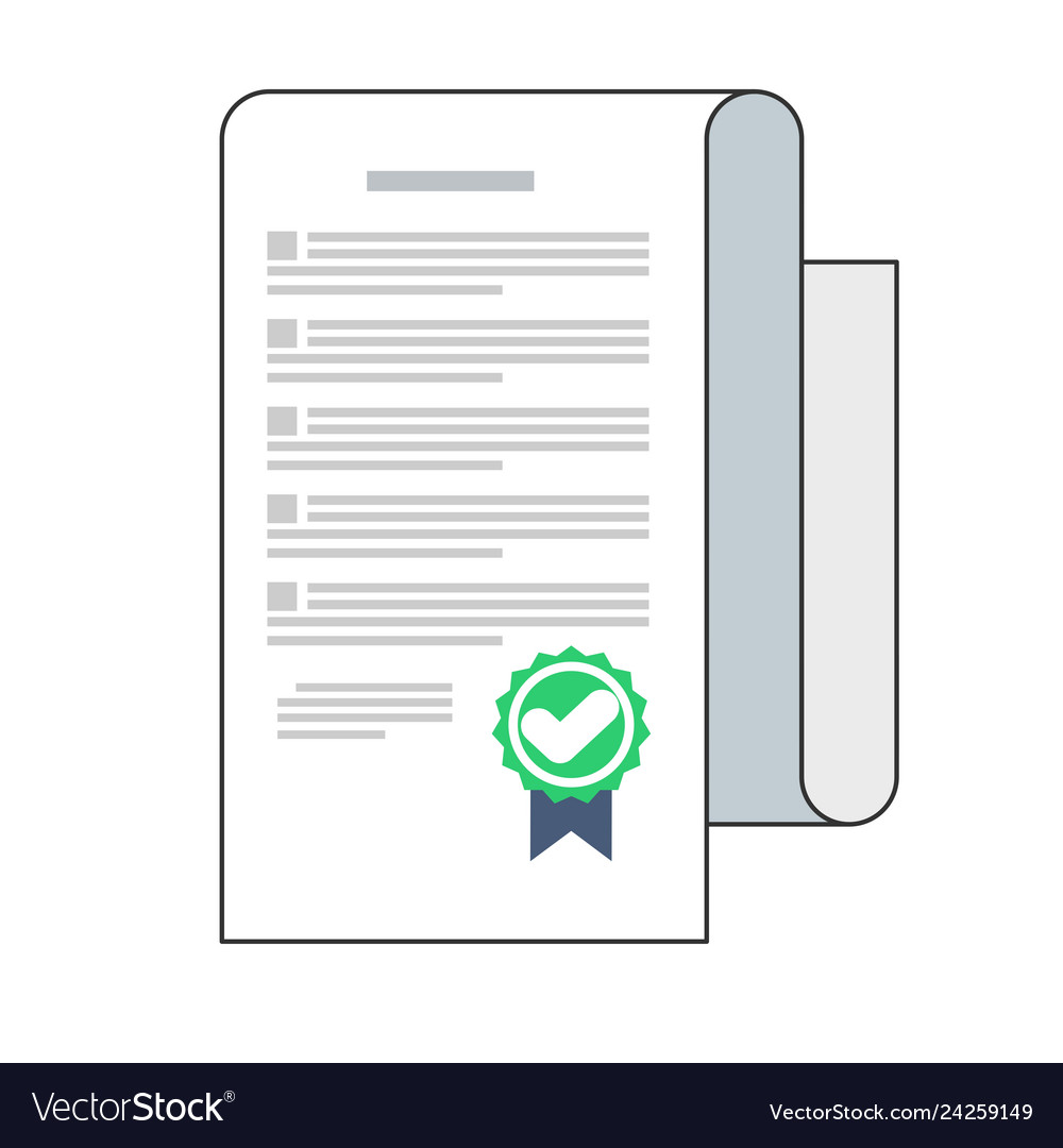 Contract icon in a flat style isolated vector image Contract icon in a flat style isolated