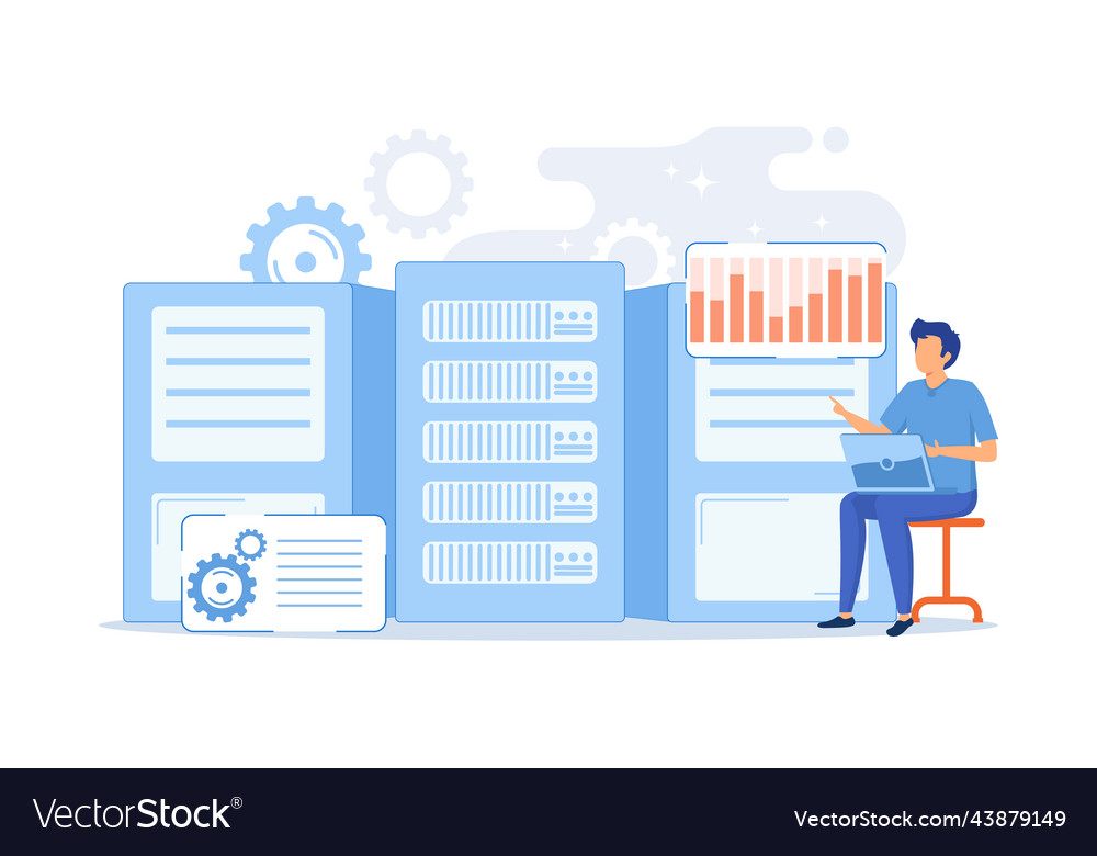 Data scientist analytics manager database Vector Image Data scientist analytics manager database