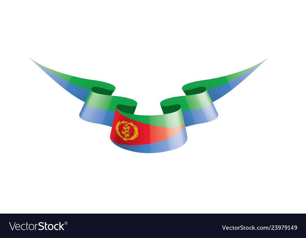 Eritrea flag on a white vector image Eritrea flag on a white