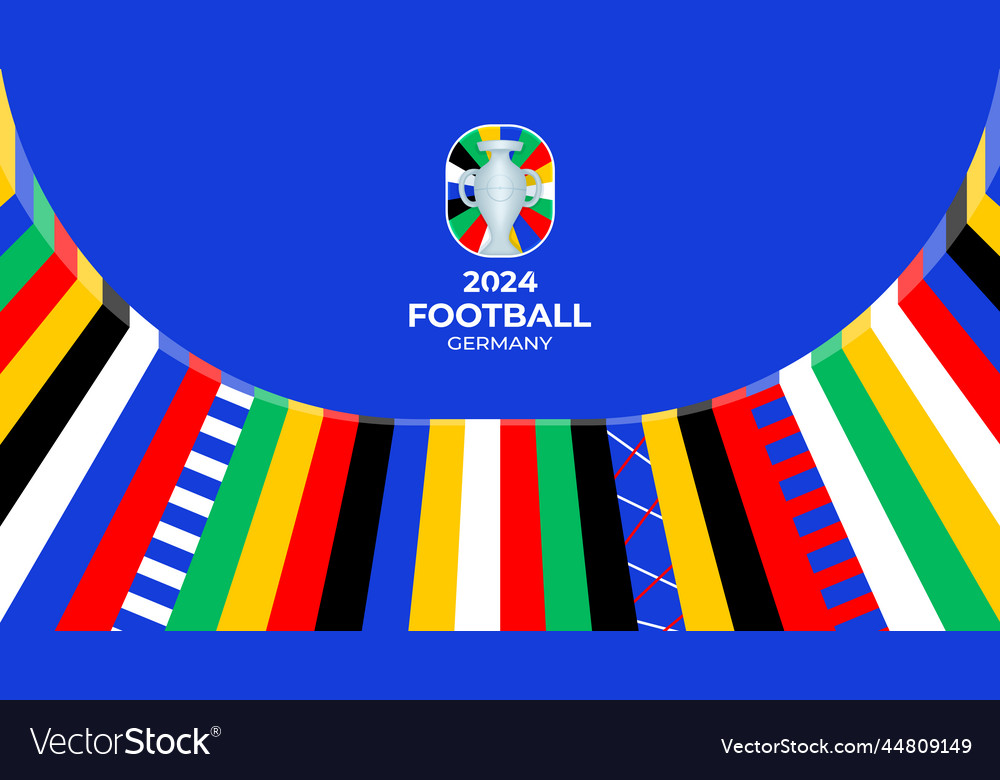 Football championship 2024 blue background stock Vector Image