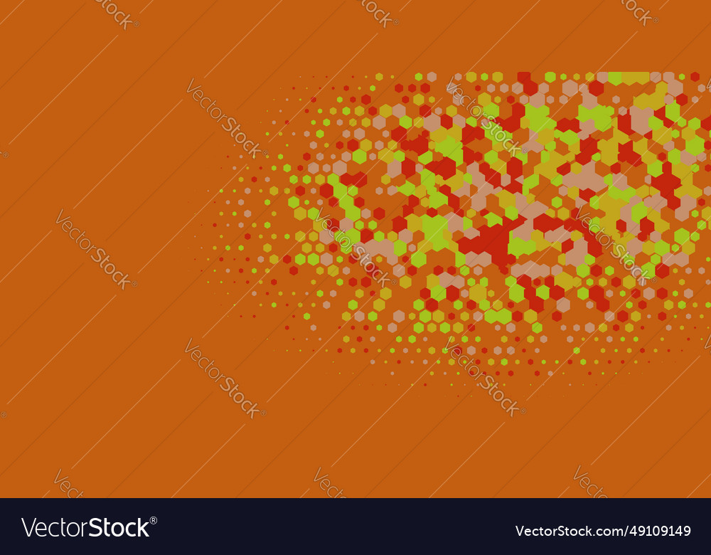 Geometric multi size hexagon with color
