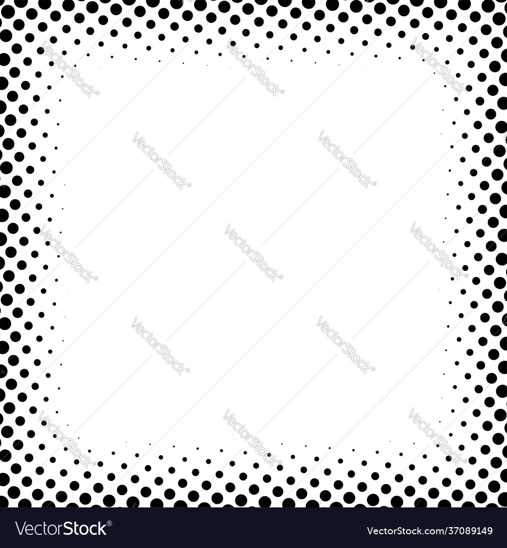Halftone screentone square border frame design vector image Halftone screentone square border frame design