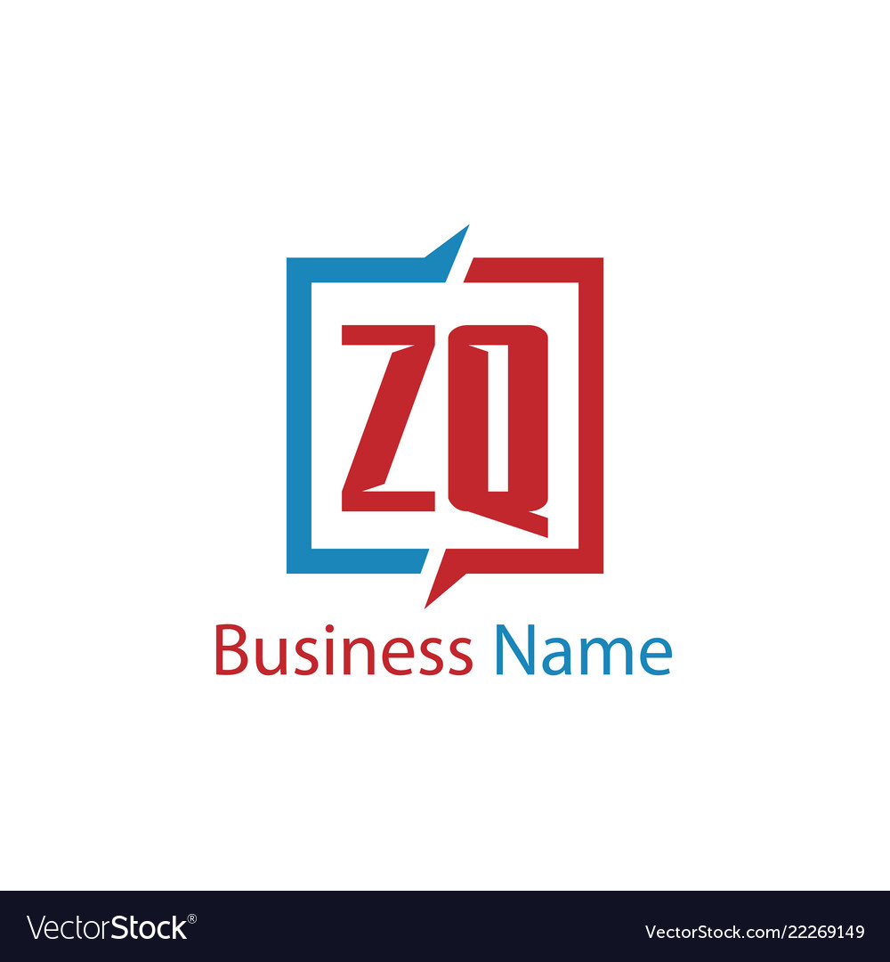 Initial letter zq logo template design vector image Initial letter zq logo template design
