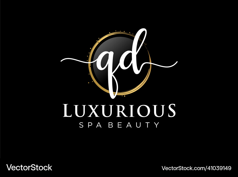 Initial qd feminine logo usable Royalty Free Vector Image