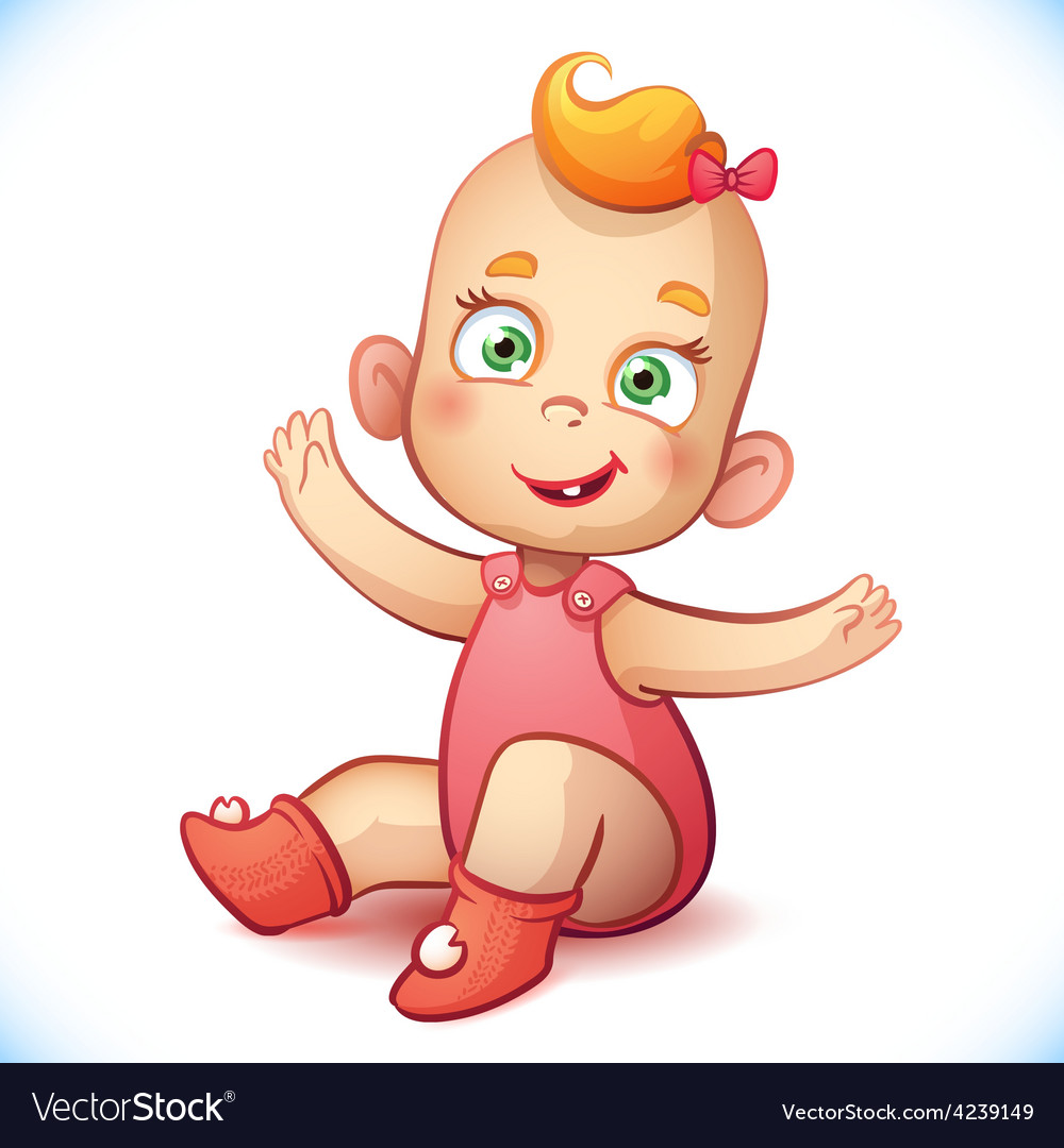 Little and baby girl Adorable baby Royalty Free Vector Image