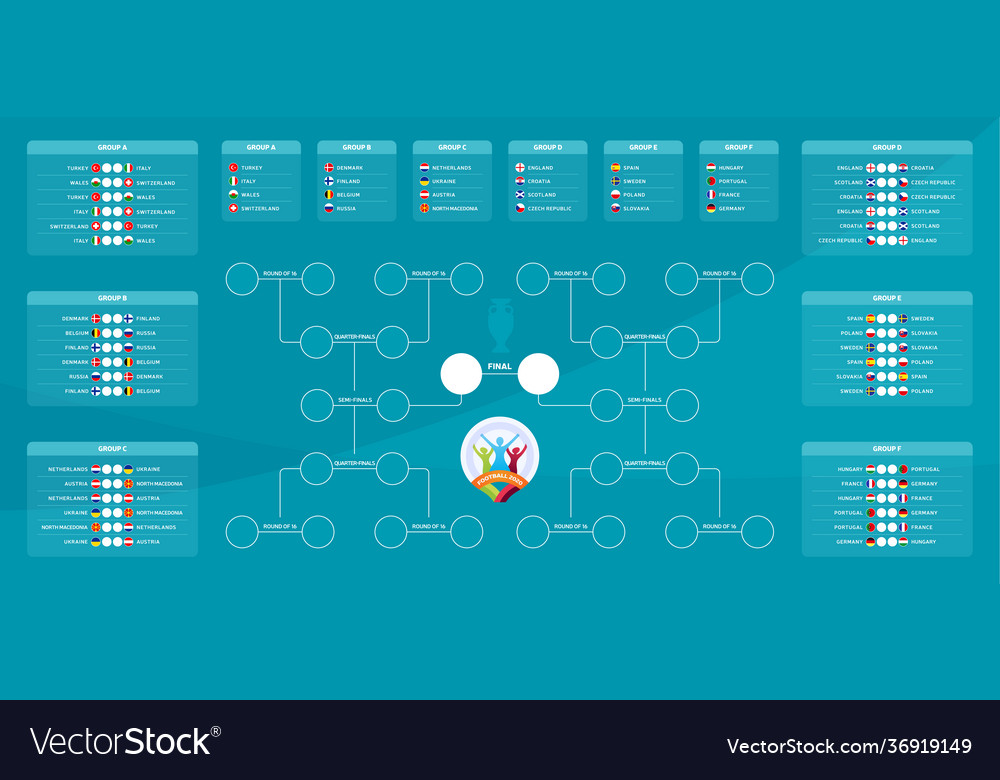 Free Vector  Flat football championship groups table template