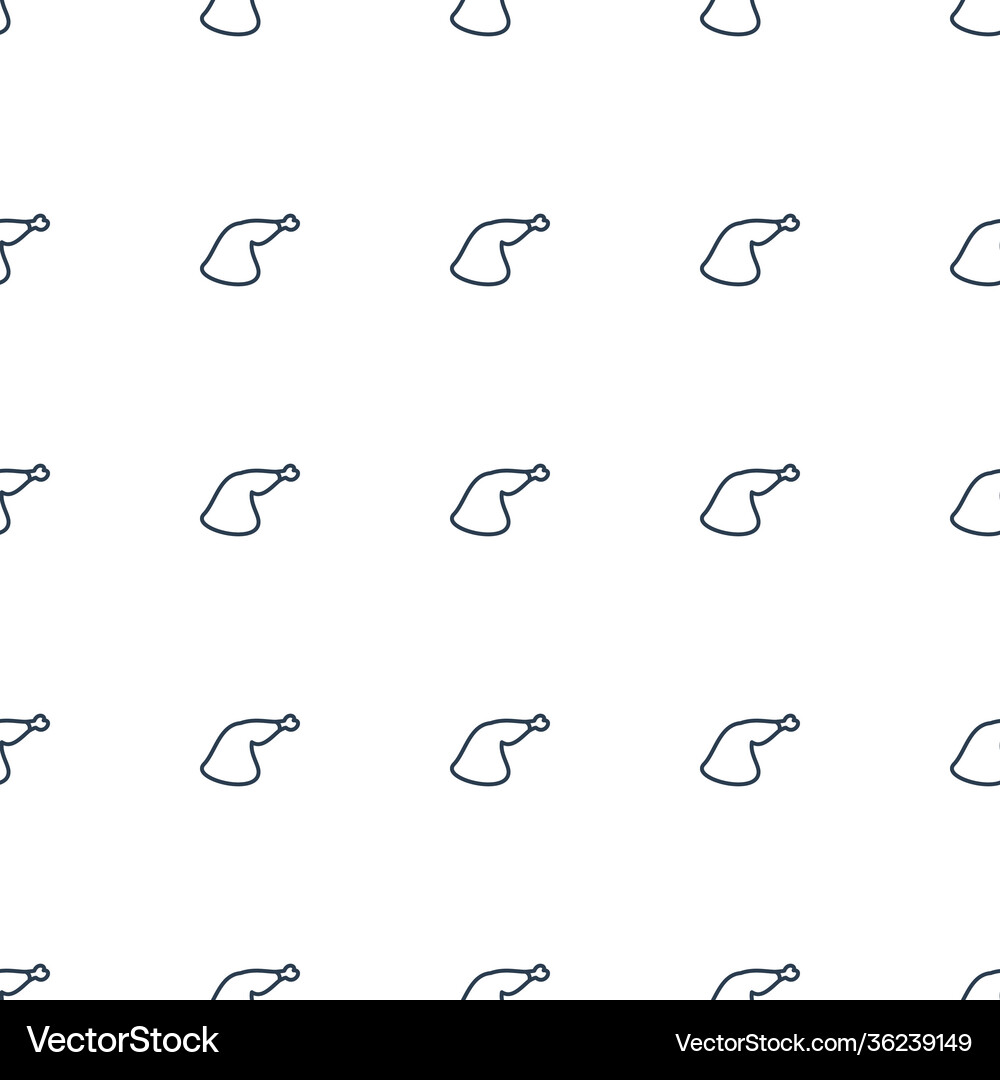 Meat leg icon pattern seamless white background Vector Image