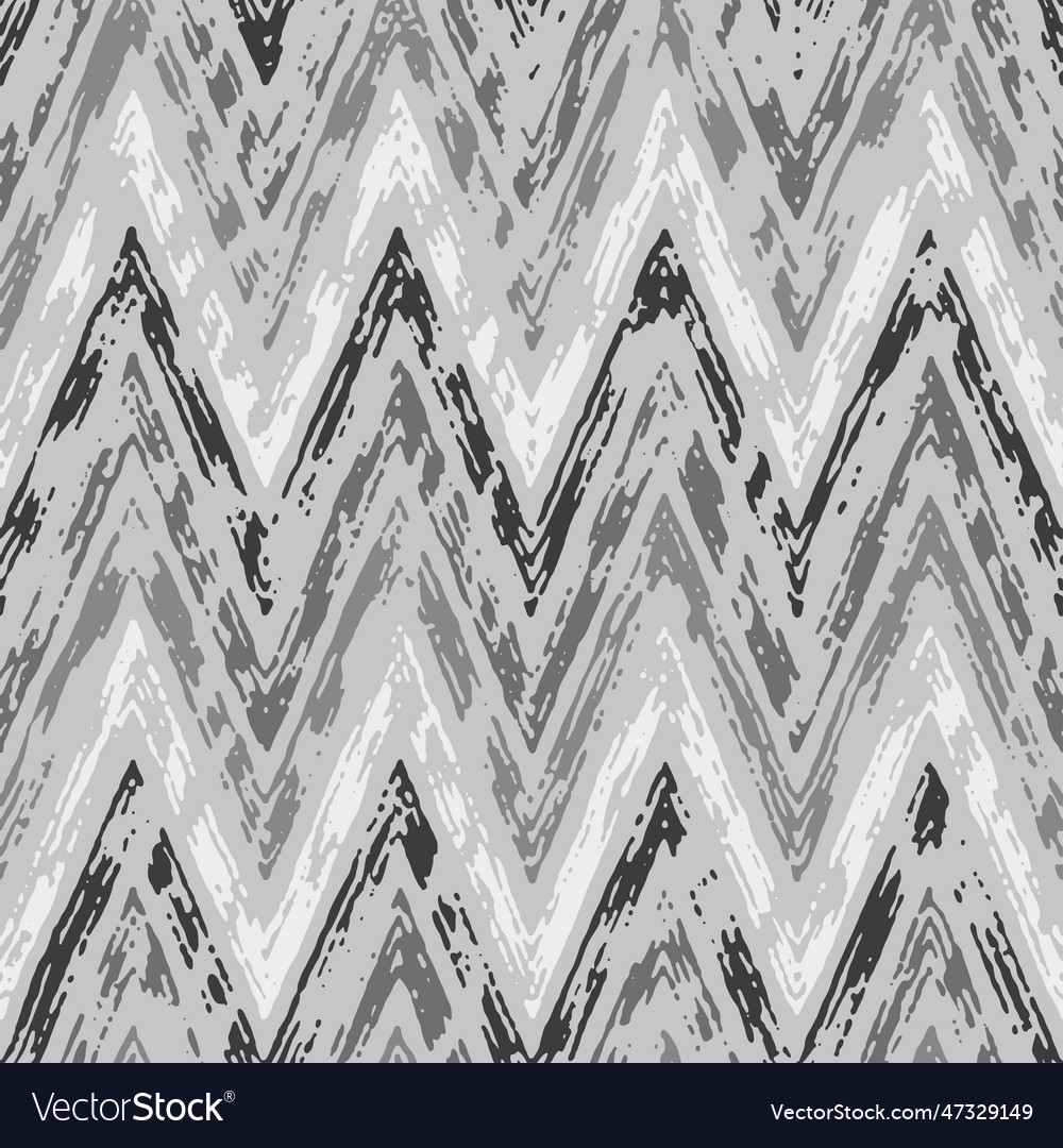 Monochrome splattered textured chevron pattern