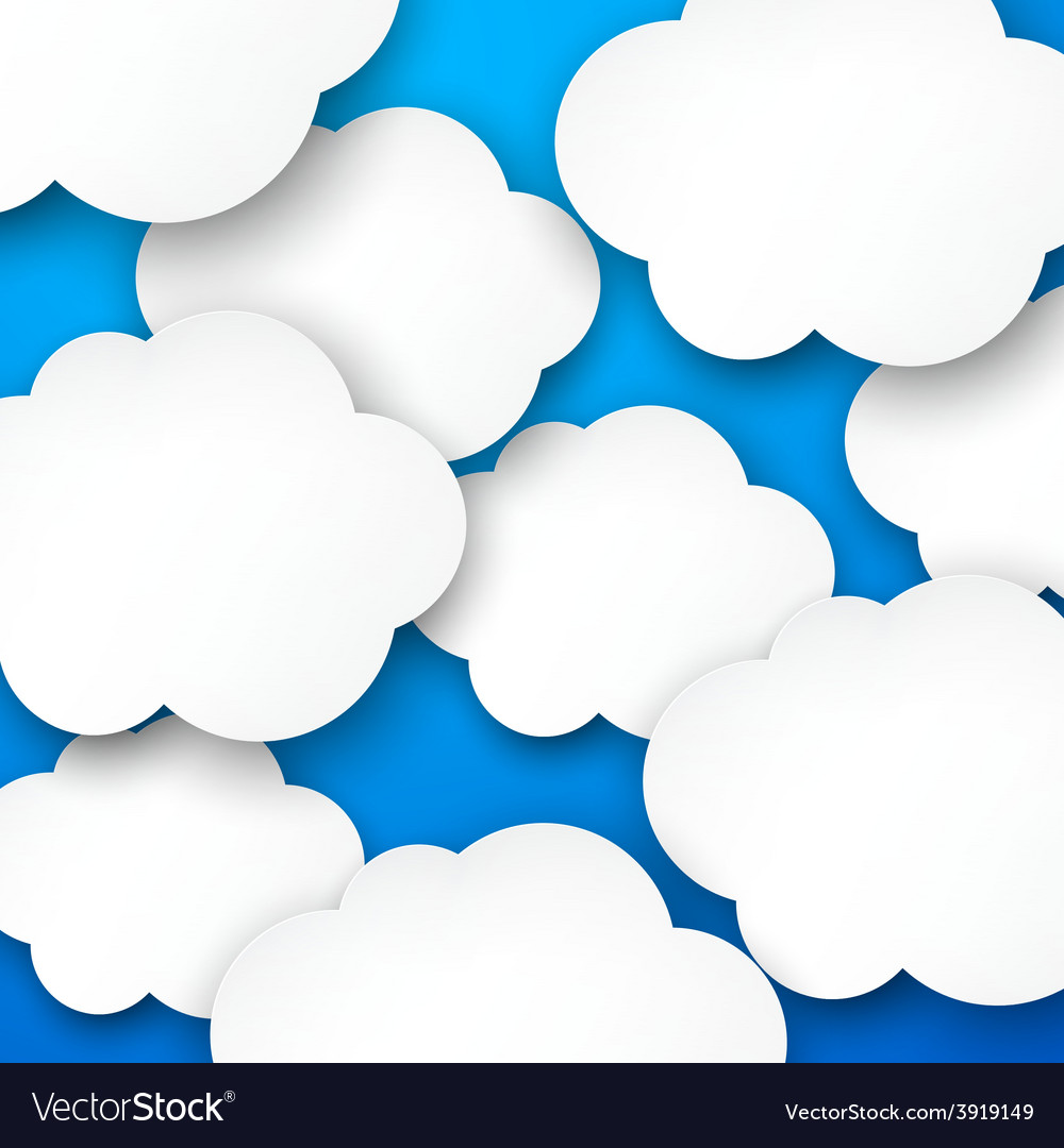 Papier weiße Wolken auf blau