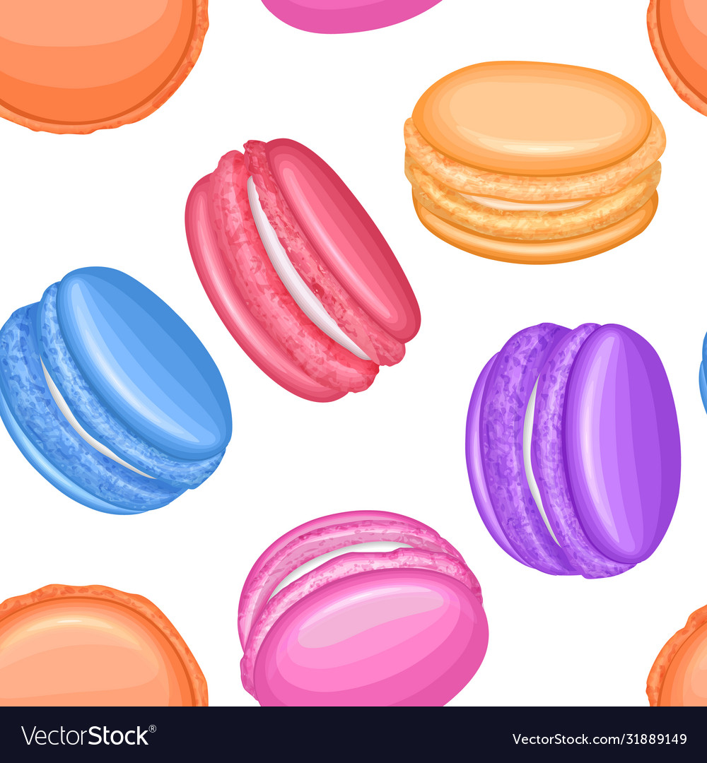 Seamless pattern with multicolored macaroons