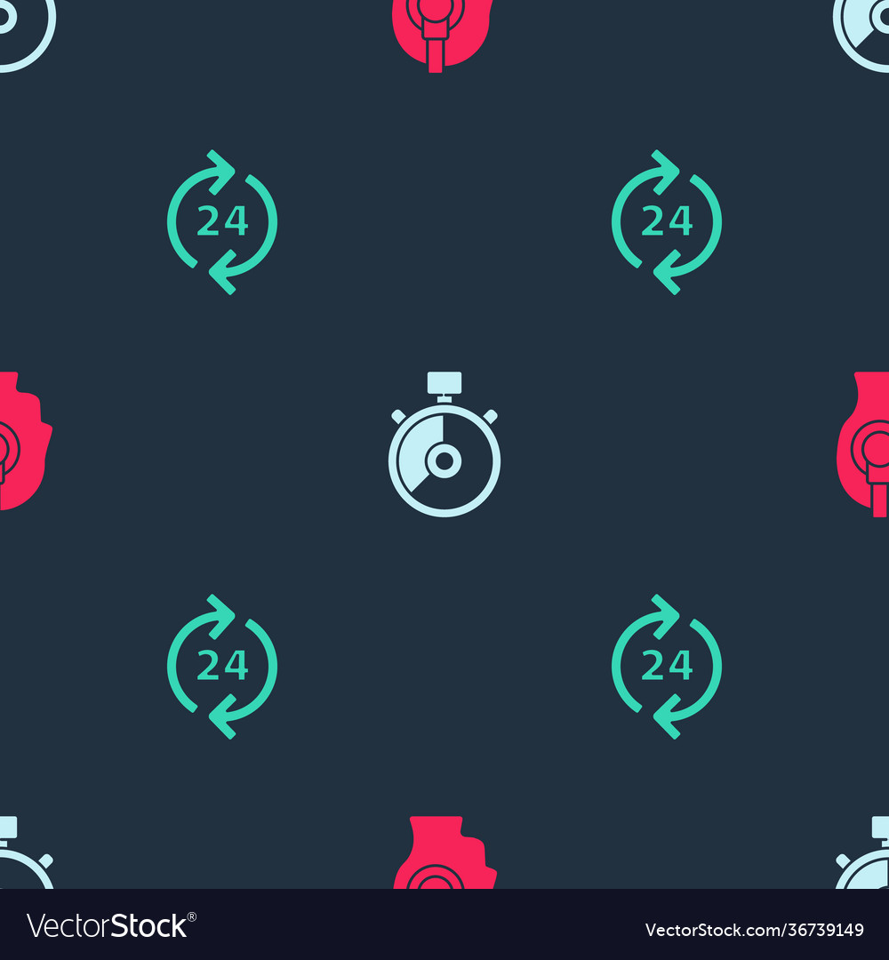 Set support operator in touch stopwatch Vector Image Set support operator in touch stopwatch